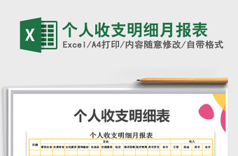 2025年个人收支明细月报表