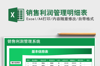 2025年销售利润管理明细表