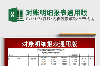2025年对账明细报表通用版