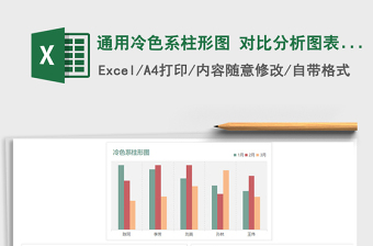 2025年通用冷色系柱形图 对比分析图表模板