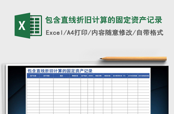2025年包含直线折旧计算的固定资产记录