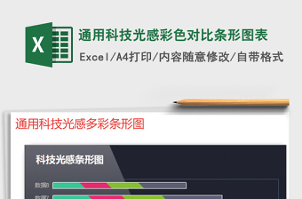 2025年通用科技光感彩色对比条形图表
