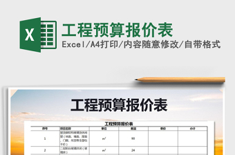 2025年工程预算报价表