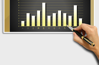 2025年柱形图立体图表 商务黑金图表模板