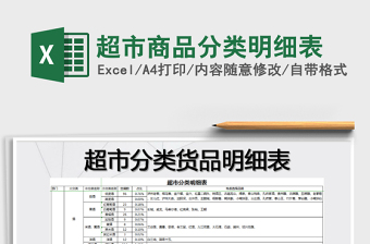 2024年超市商品分类明细表