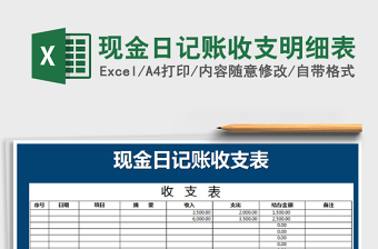 2025年现金日记账收支明细表
