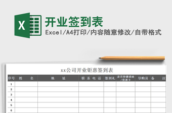 2025年开业签到表