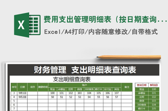 2025年费用支出管理明细表（按日期查询）