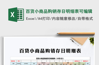 2025年百货小商品购销存日明细表可编辑
