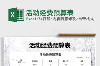2024年活动经费预算表