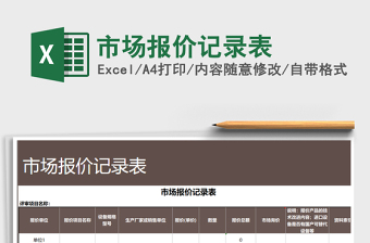 2025年市场报价记录表