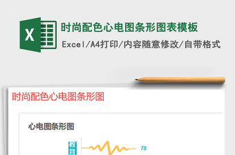 2025年时尚配色心电图条形图表模板