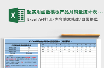 2025年超实用函数模板产品月销量统计表-14