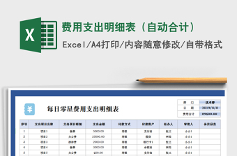 2025年费用支出明细表（自动合计）