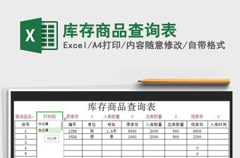 2025年库存商品查询表