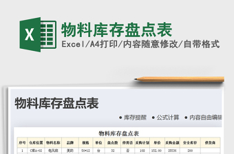 2025年物料库存盘点表