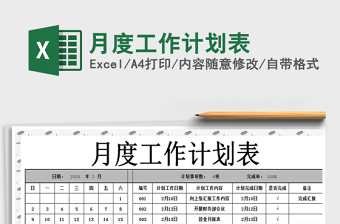 2025年月度工作计划表