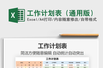 2025年工作计划表（通用版）