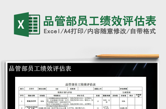 2025年品管部员工绩效评估表
