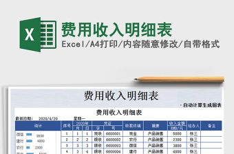 2025年费用收入明细表