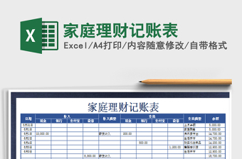 2025年家庭理财记账表
