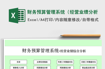 2024年财务预算管理系统（经营业绩分析
