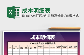 2025年成本明细表