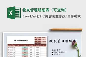 2025年收支管理明细表（可查询）