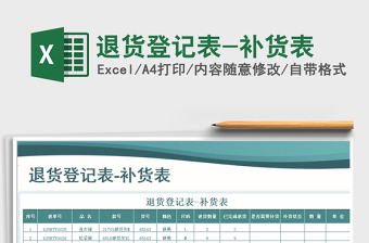 2025年退货登记表-补货表