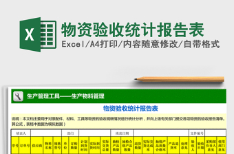 2025年物资验收统计报告表