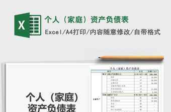 2024年个人（家庭）资产负债表