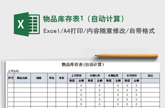 2025年物品库存表1（自动计算）