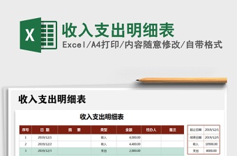 2025年收入支出明细表