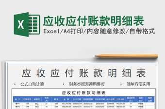 2025年应收应付账款明细表