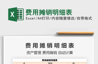 2025年费用摊销明细表