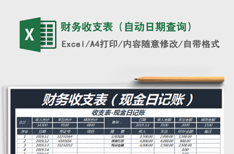 2025年财务收支表（自动日期查询）