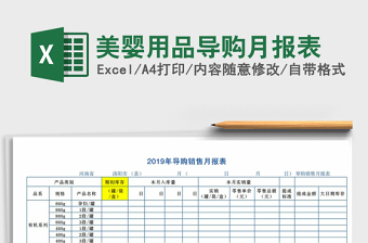 2025年美婴用品导购月报表