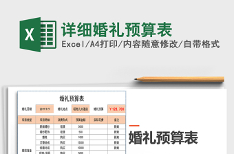 2025年详细婚礼预算表