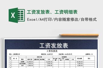 2025年工资发放表、工资明细表