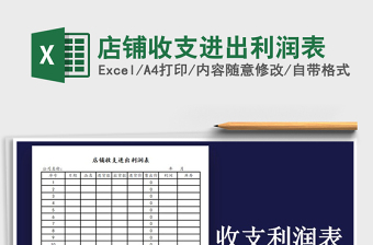 2025年店铺收支进出利润表