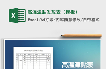 2025年高温津贴发放表（模板）