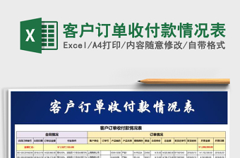 2025年客户订单收付款情况表