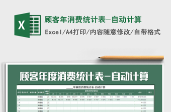 2025年顾客年消费统计表-自动计算