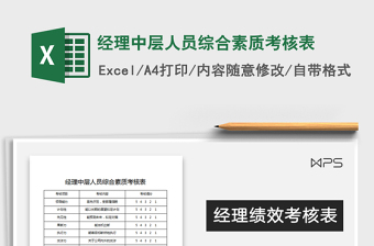 2025年经理中层人员综合素质考核表