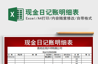 2025年现金日记账明细表