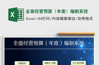 2024年全面经营预算（年度）编制系统