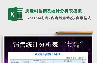 2025年房屋销售情况统计分析表模板