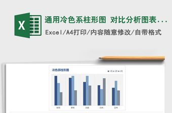 2025年通用冷色系柱形图 对比分析图表模板