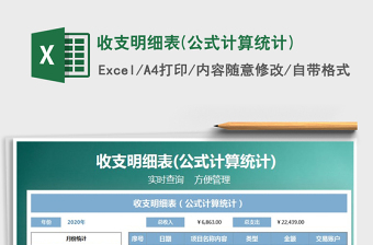 2025年收支明细表(公式计算统计)