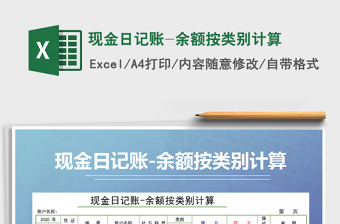 2025年现金日记账-余额按类别计算